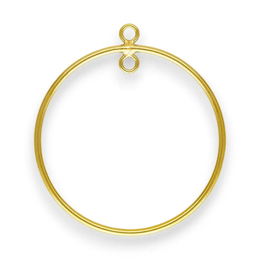 🆕🔗 Round Pendant with Outer & Inner Jump Ring in 14ct Yellow Gold Filled