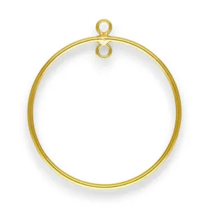 🆕🔗 Round Pendant with Outer & Inner Jump Ring in 14ct Yellow Gold Filled