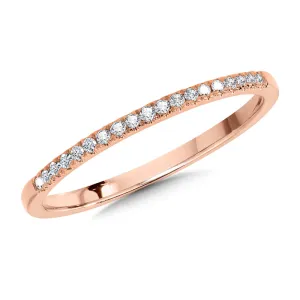 14K Rose Gold Diamond Stackable Band