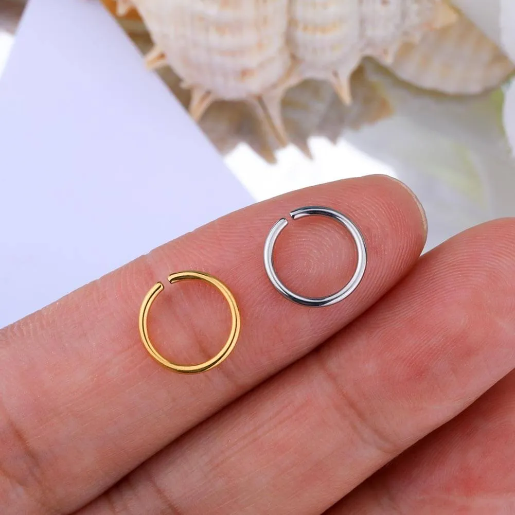 18G Simple Seamless Nose Hoop Cartilage Rings