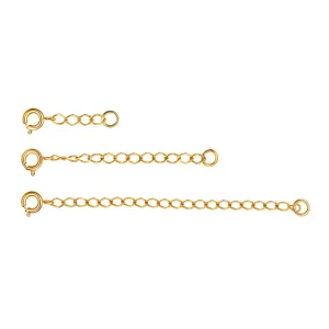 18K Gold Plated 3 Pack jewelry Extenders 1 Inch, 2 Inches & 3 Inches