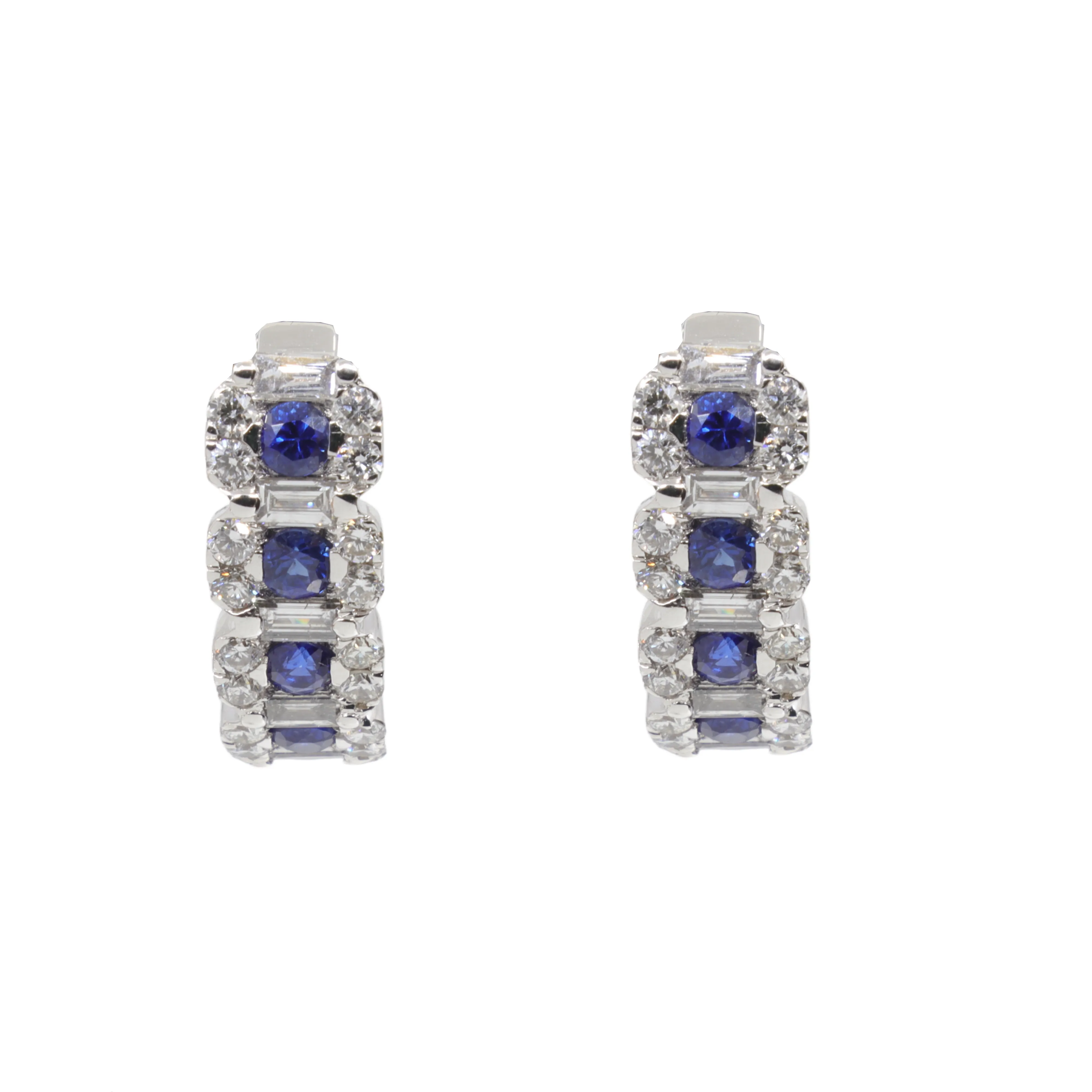 18K White Gold Sapphire and Diamond Earring - 20756895