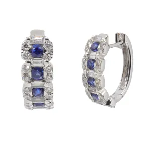 18K White Gold Sapphire and Diamond Earring - 20756895