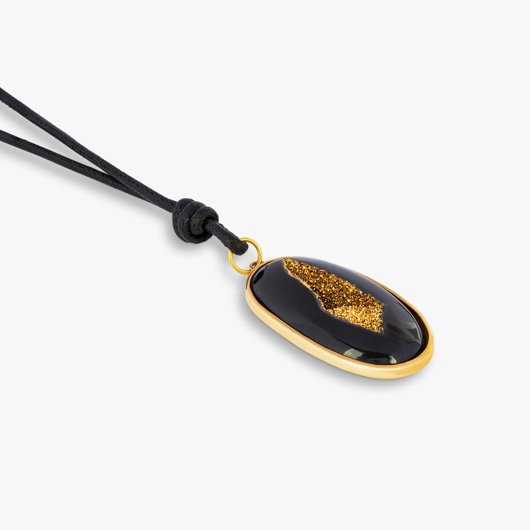 18K yellow gold Drusy Agate pendant