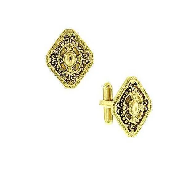 1928 Jewelry Diamond-Shaped Cufflinks