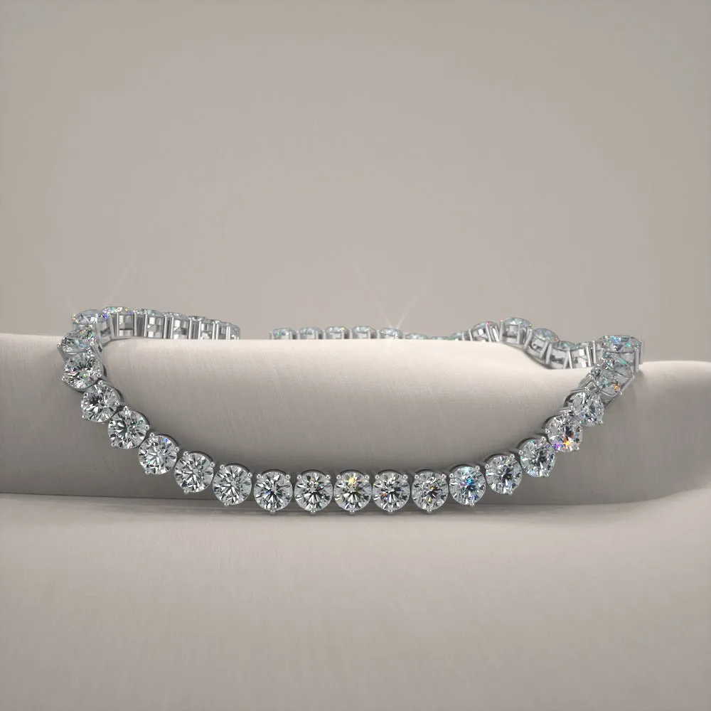 3 Prong Riviera Lab-Grown Diamond Necklace with 9.87 ct.(finished) 2.6mm