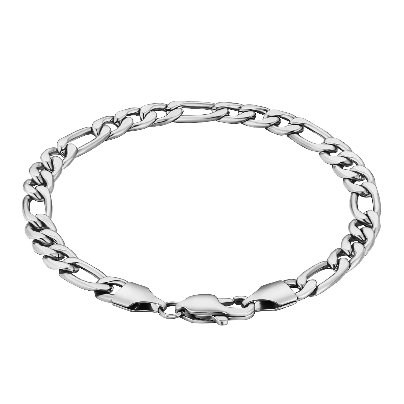 3mm/5mm Unisex Stainless Steel Rope/Cuban/Figaro Bracelet