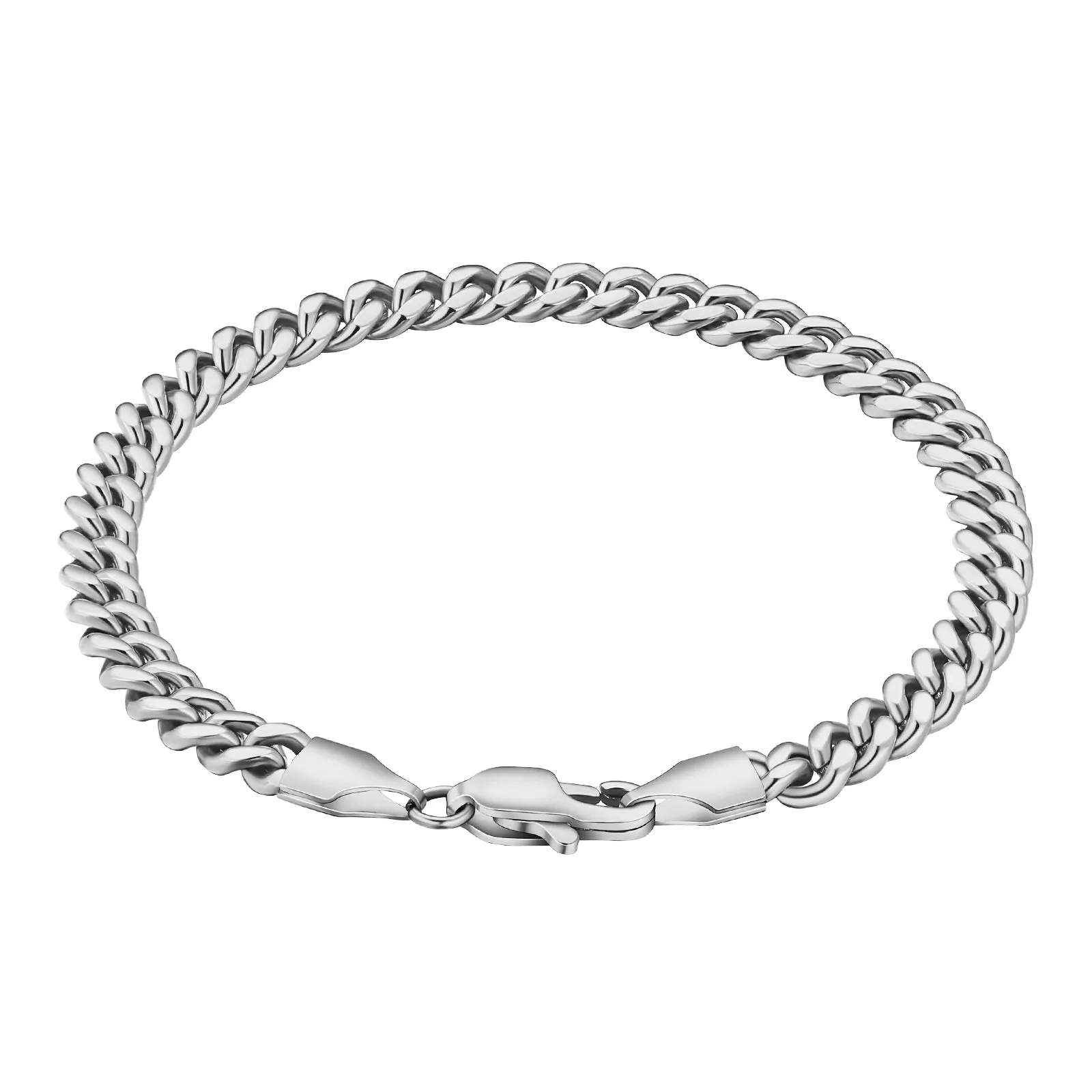 3mm/5mm Unisex Stainless Steel Rope/Cuban/Figaro Bracelet