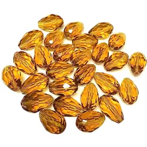 40pcs 10x15mm Crystal Glass Teardrop Beads Faceted Vertical Hole Shape Loose Spacer Beads for Jewelry Making DIY Bracelet Necklace Sewing Crafts Decoration(Orange)