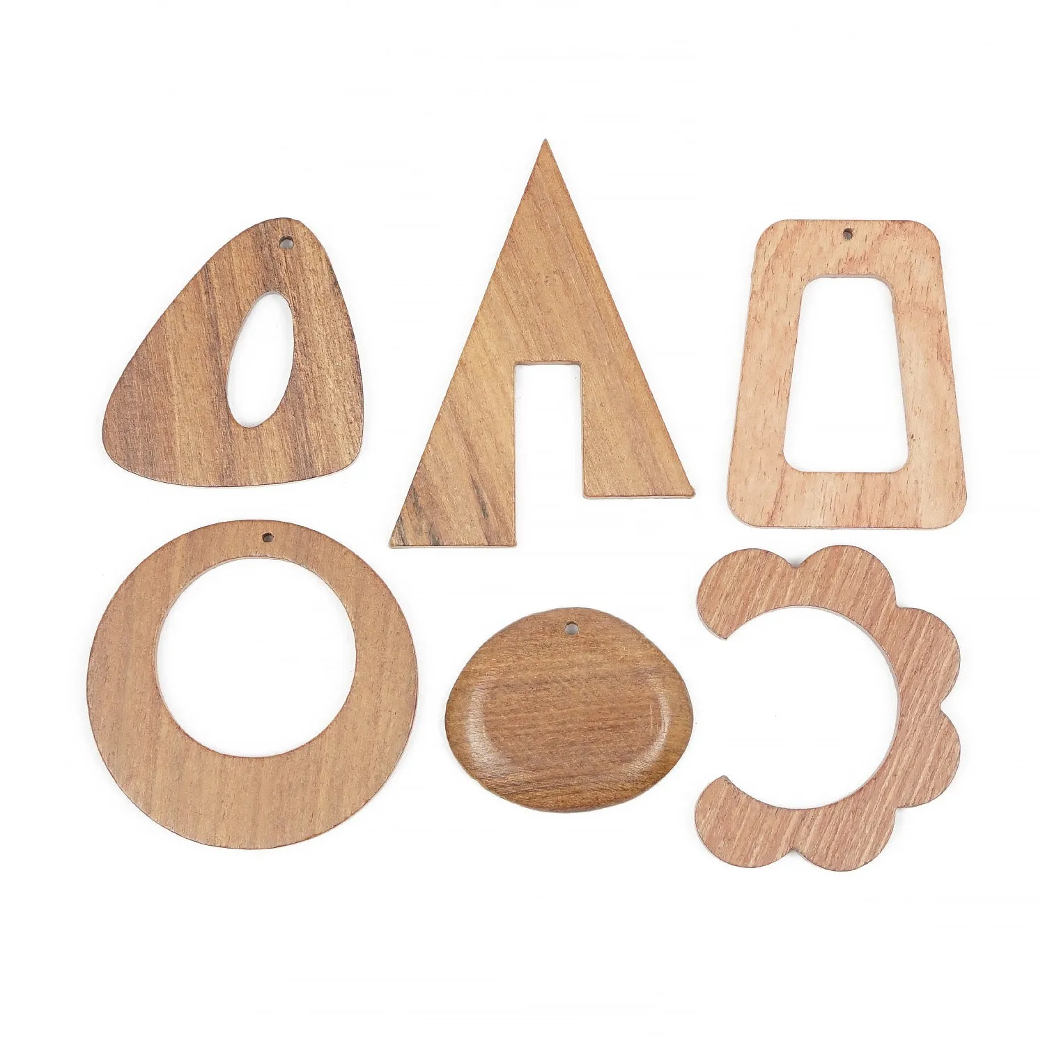 6PCS Earring Pendant Geometric Shape Earring Pendant Wooden Charms Jewelry Making 103940