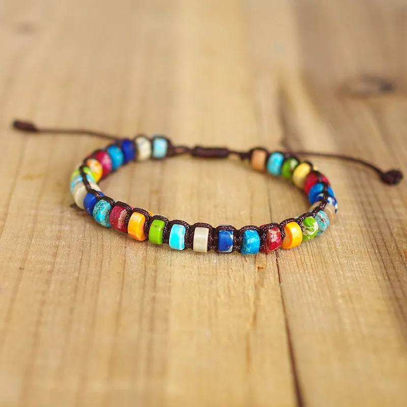 7 Chakra Handmade Woven Bracelet