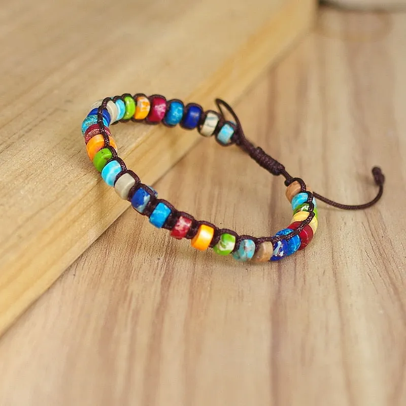 7 Chakra Handmade Woven Bracelet