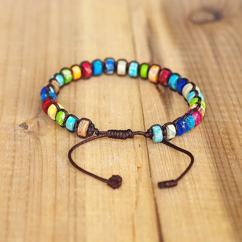 7 Chakra Handmade Woven Bracelet