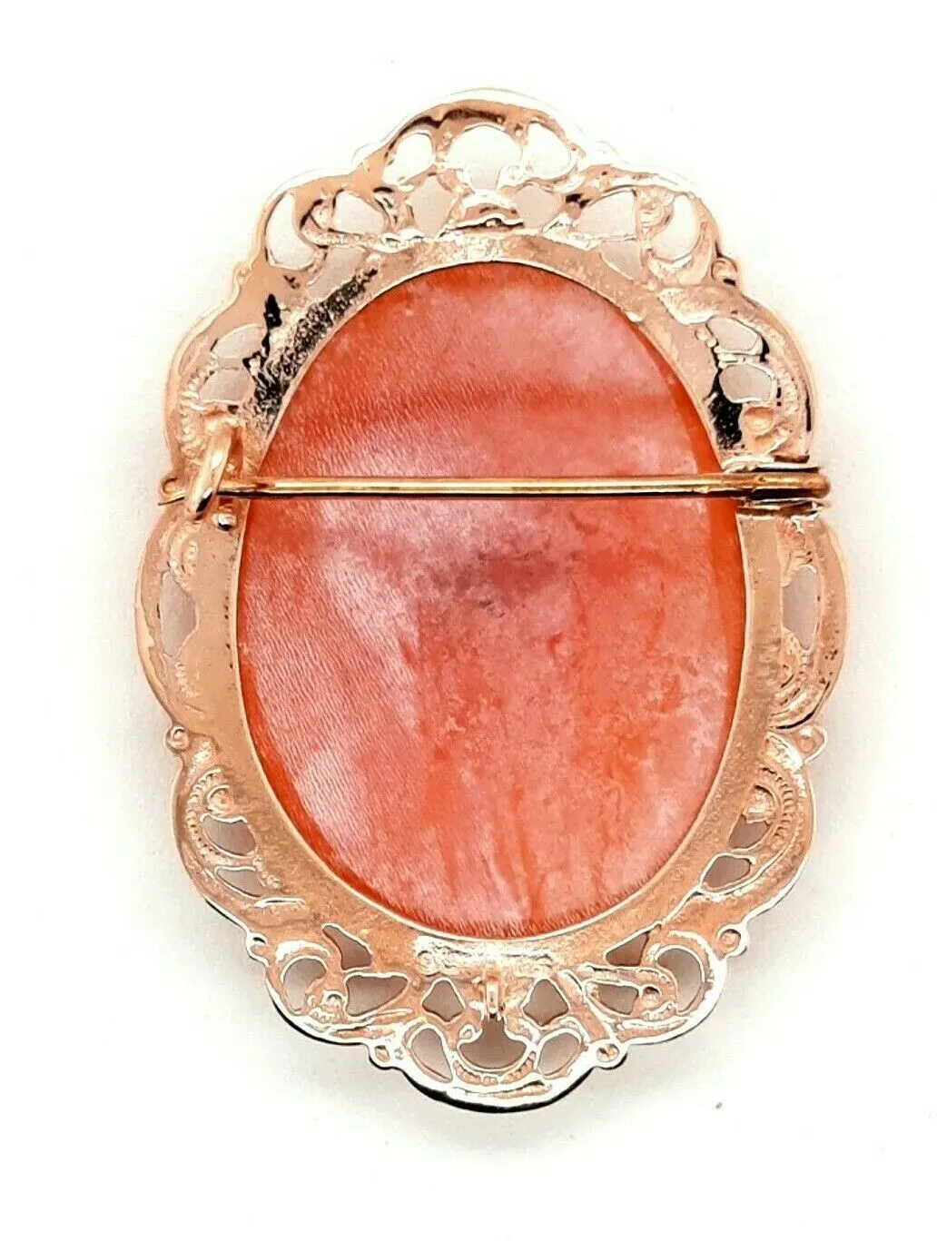 9ct Rose Gold Portrait Shell Cameo Brooch