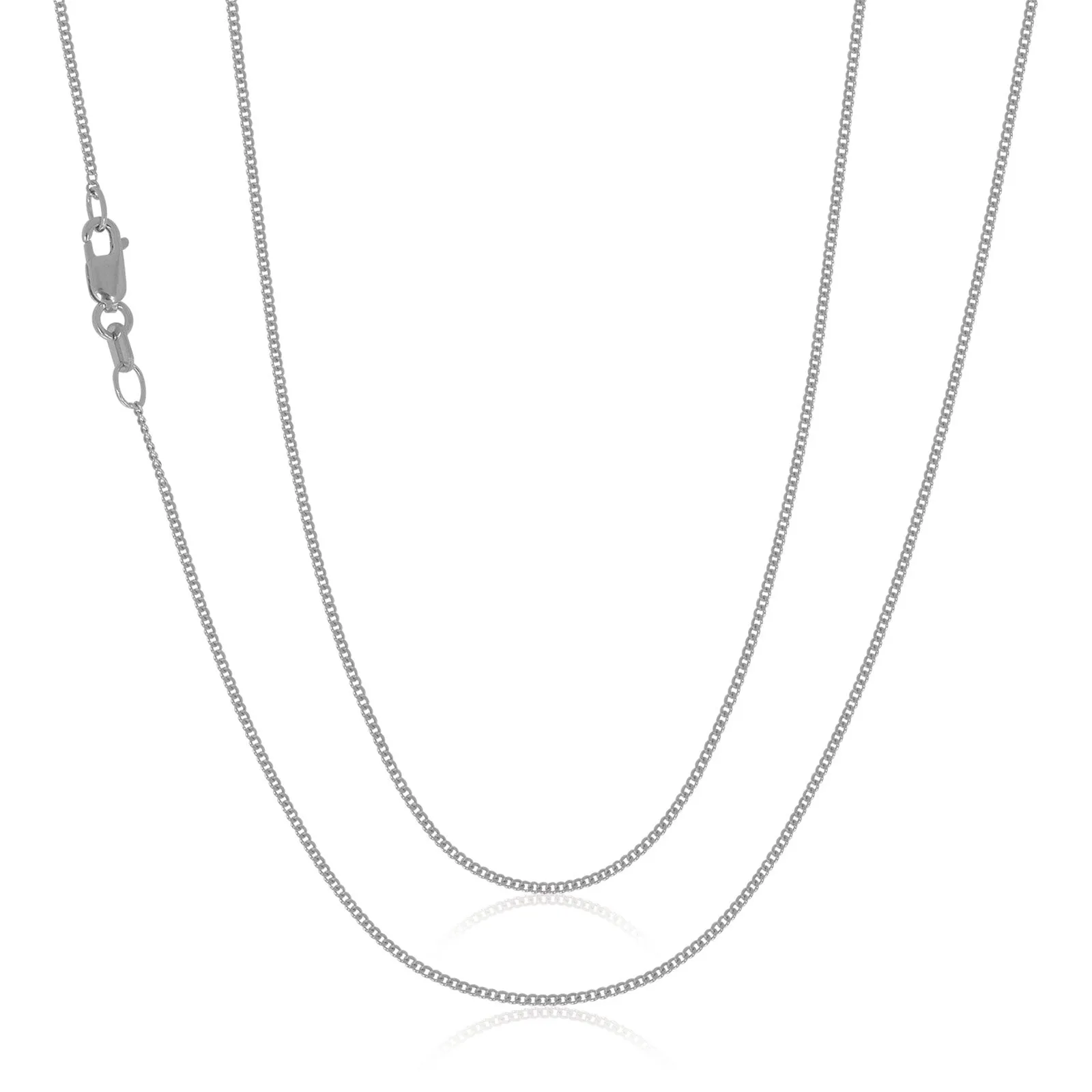 9ct White Gold 50cm Curb Chain