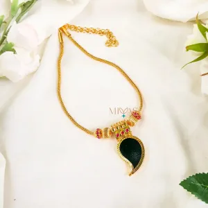 Adorable Palakka Mango Design Necklace - Left Side