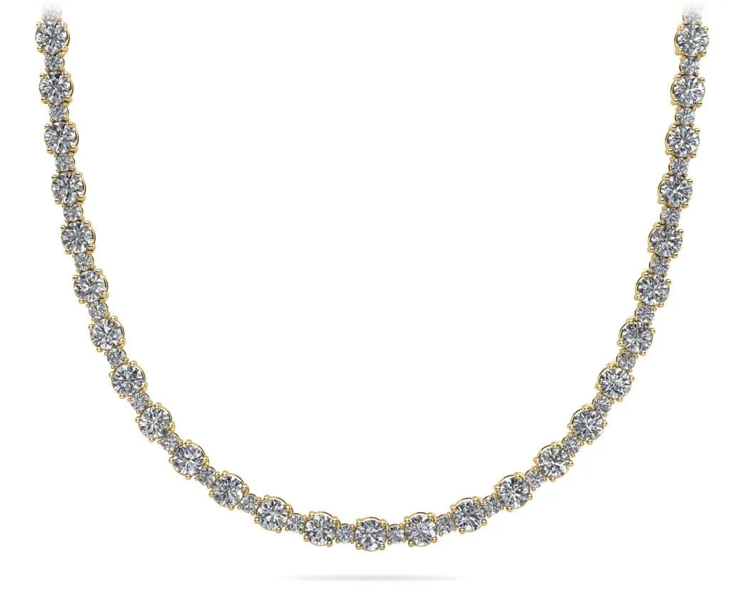 Affectionately Yours Diamond Tennis Lab-Grown Diamond Necklace with 10.28 ct.(finished) 1.7mm, 3.1mm