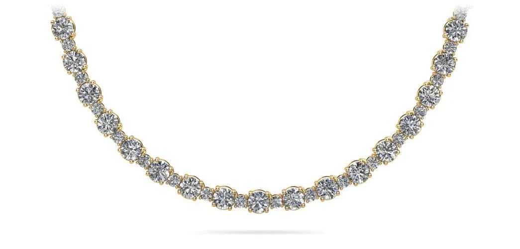 Affectionately Yours Diamond Tennis Lab-Grown Diamond Necklace with 10.28 ct.(finished) 1.7mm, 3.1mm