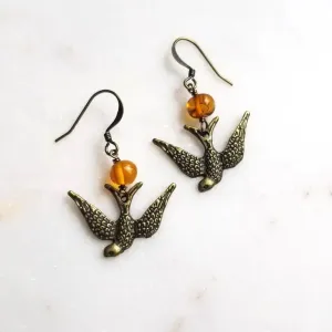 Amber Bird Earrings