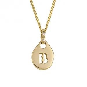 B Organic Initial Tag with Diamond Set Bale Pendant GP2310