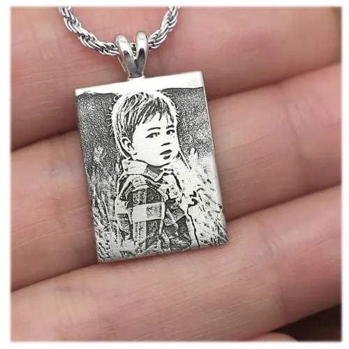 B&B 3D Photo Rectangle Pendant