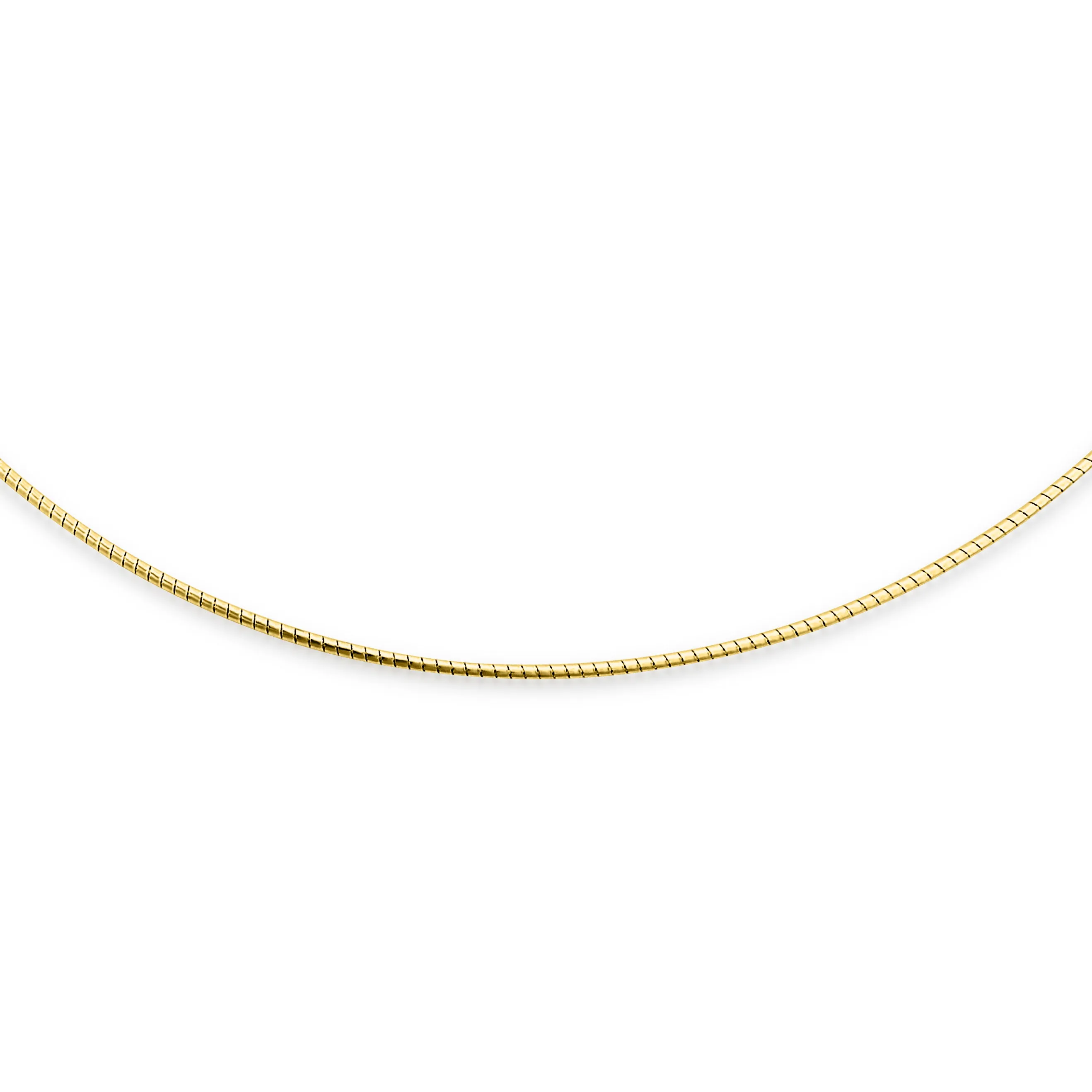 Basic Thin 1MM Omega Chain Choker Necklace 14K Gold Plated 16-18 Inch