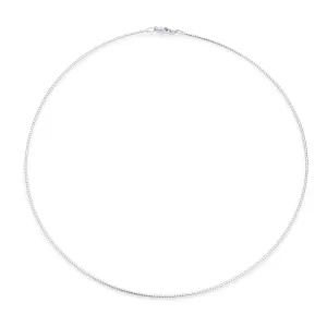 Basic Thin 1MM Omega Chain Choker Necklace 14K Gold Plated 16-18 Inch