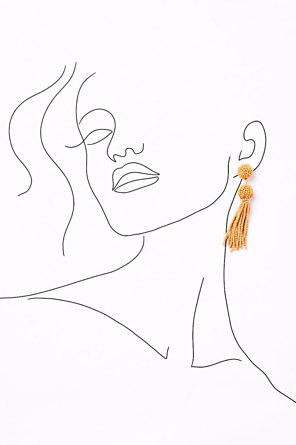 Beaded Tassel Earrings in Tangerine