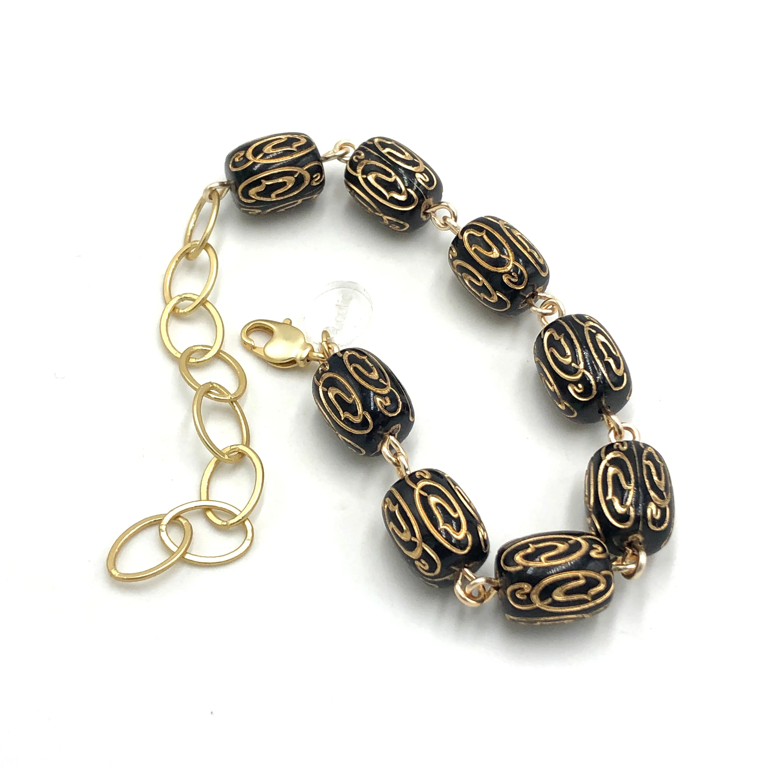 Black & Gold Etched Betsy Bracelet