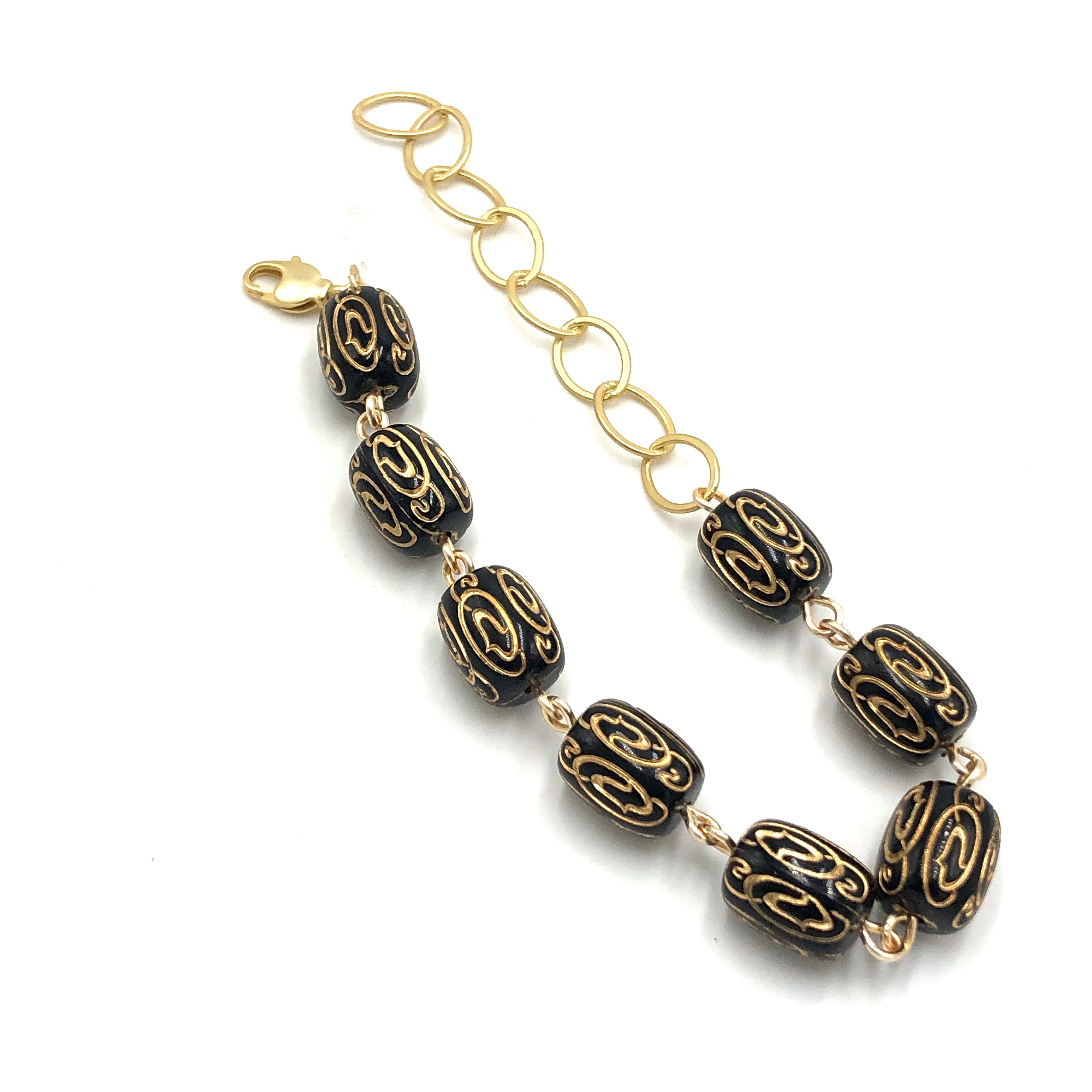 Black & Gold Etched Betsy Bracelet