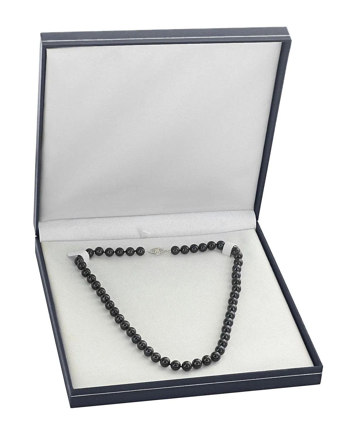 Black Japanese Akoya Choker Length Pearl Necklace, 5.0-5.5mm - AA  Quality