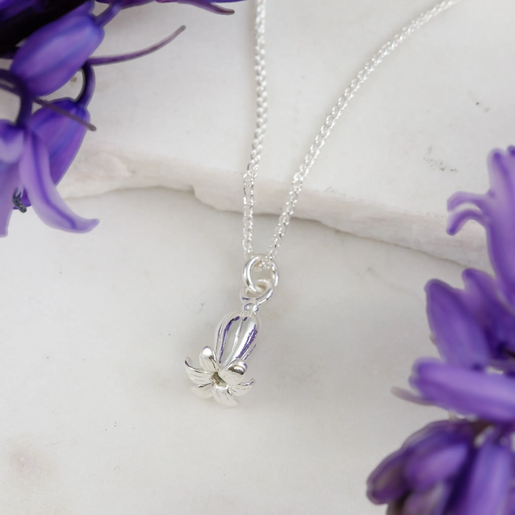 Bluebell Flower Silver Charm