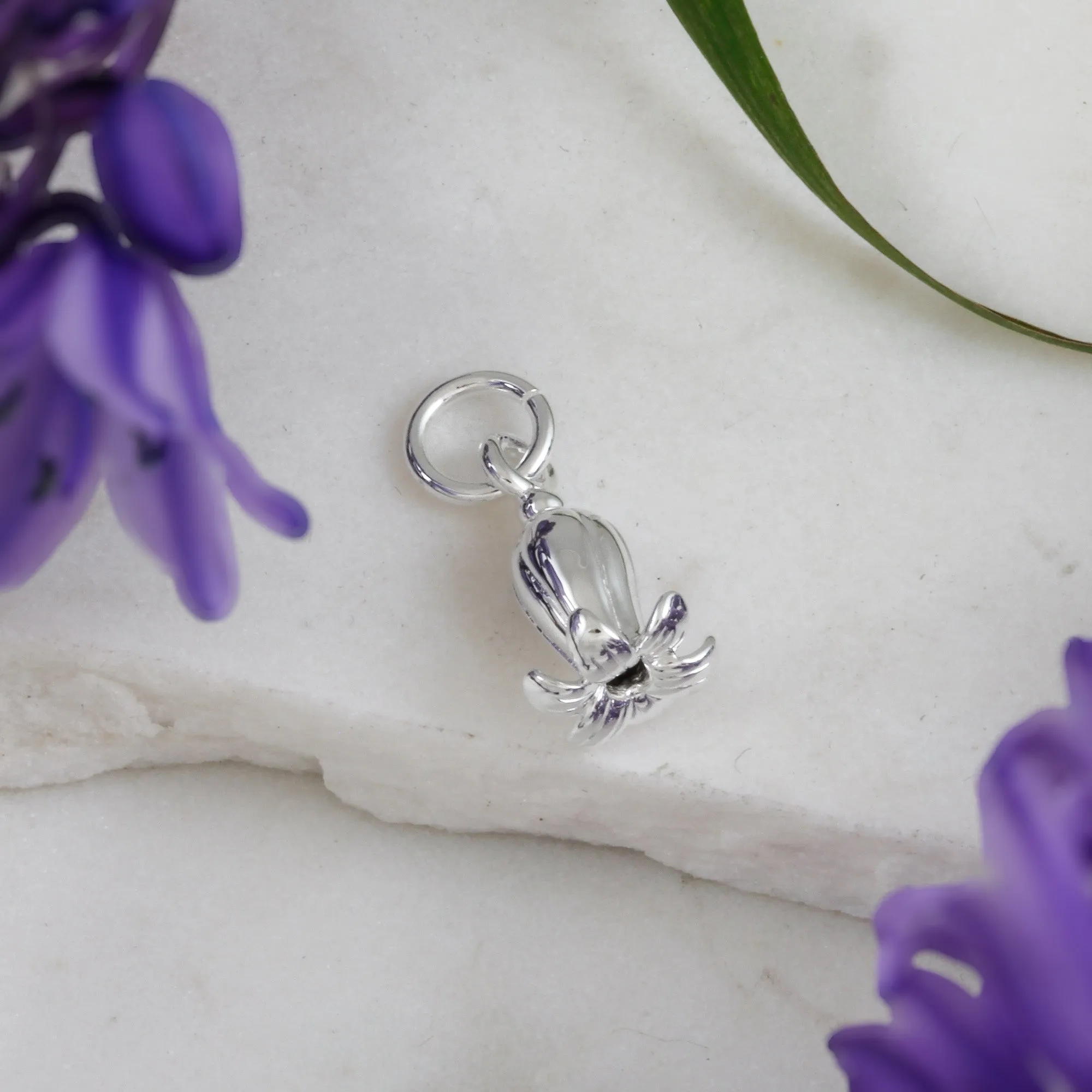 Bluebell Flower Silver Charm