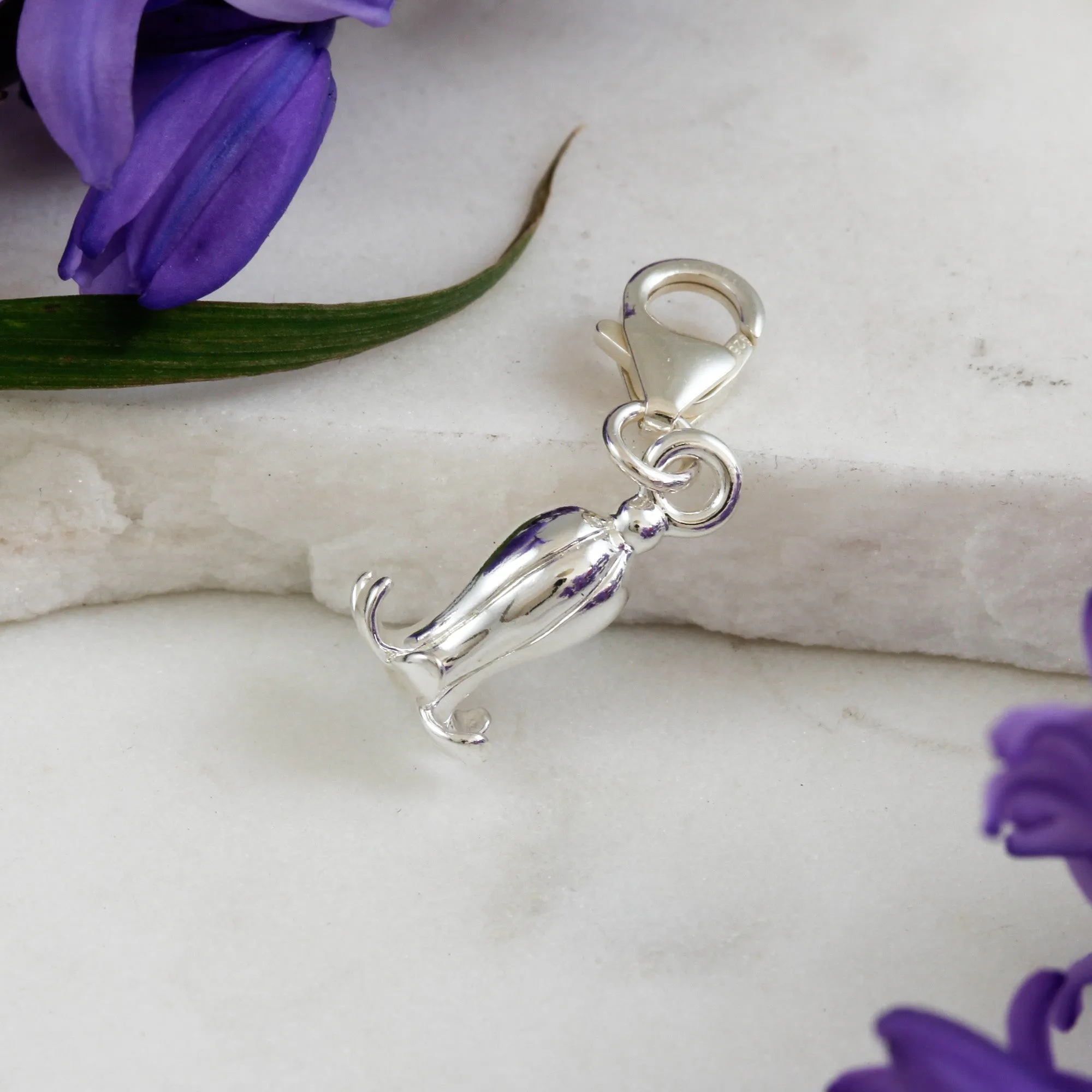 Bluebell Flower Silver Charm