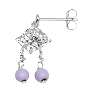 Boheme Purple earring 1 pcs silver plated - Purple