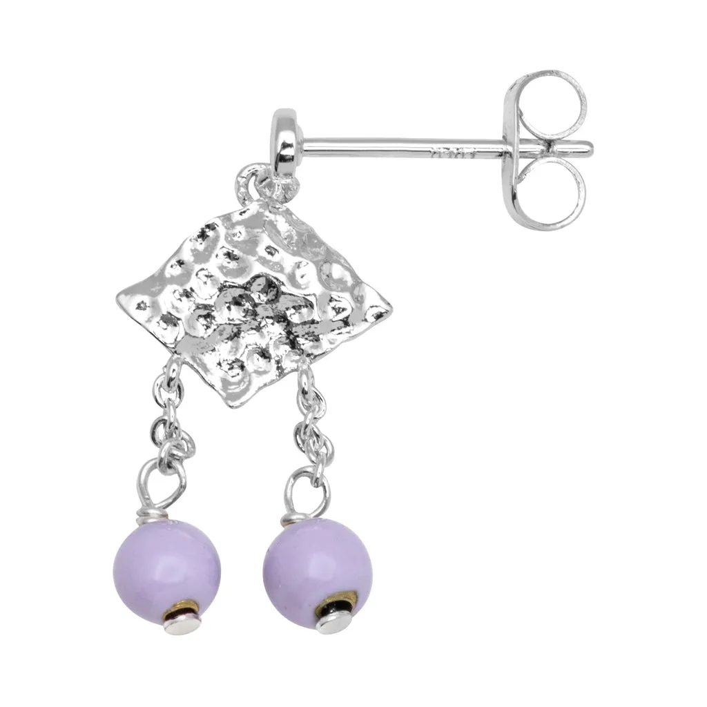 Boheme Purple earring 1 pcs silver plated - Purple