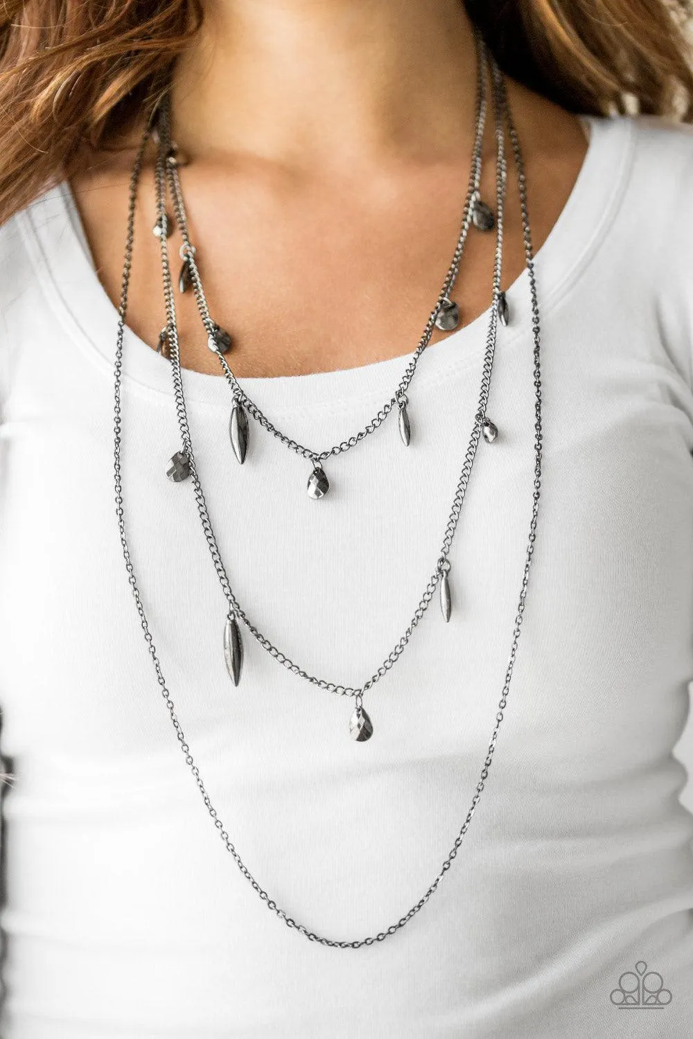 Bravo Bravado Gunmetal Black Necklace - Paparazzi Accessories