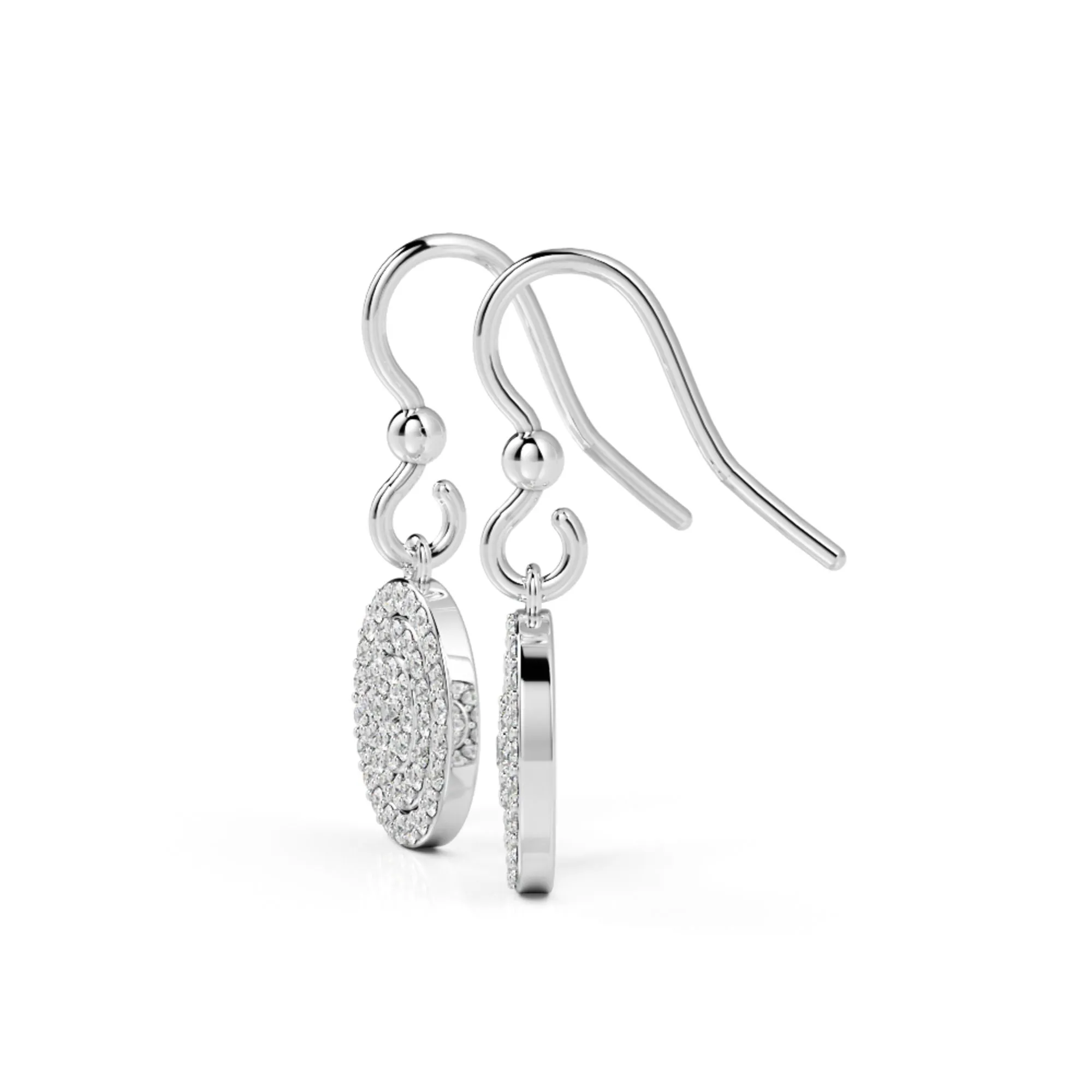 Bring To Light Earwire Earrings 2 Natural Diamonds in White Gold