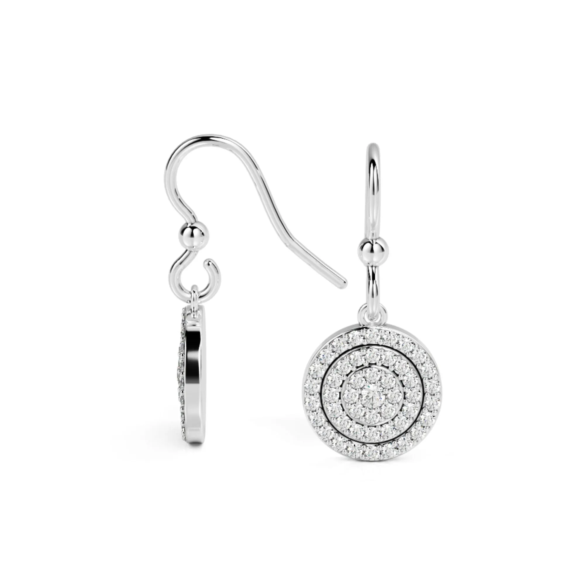 Bring To Light Earwire Earrings 2 Natural Diamonds in White Gold