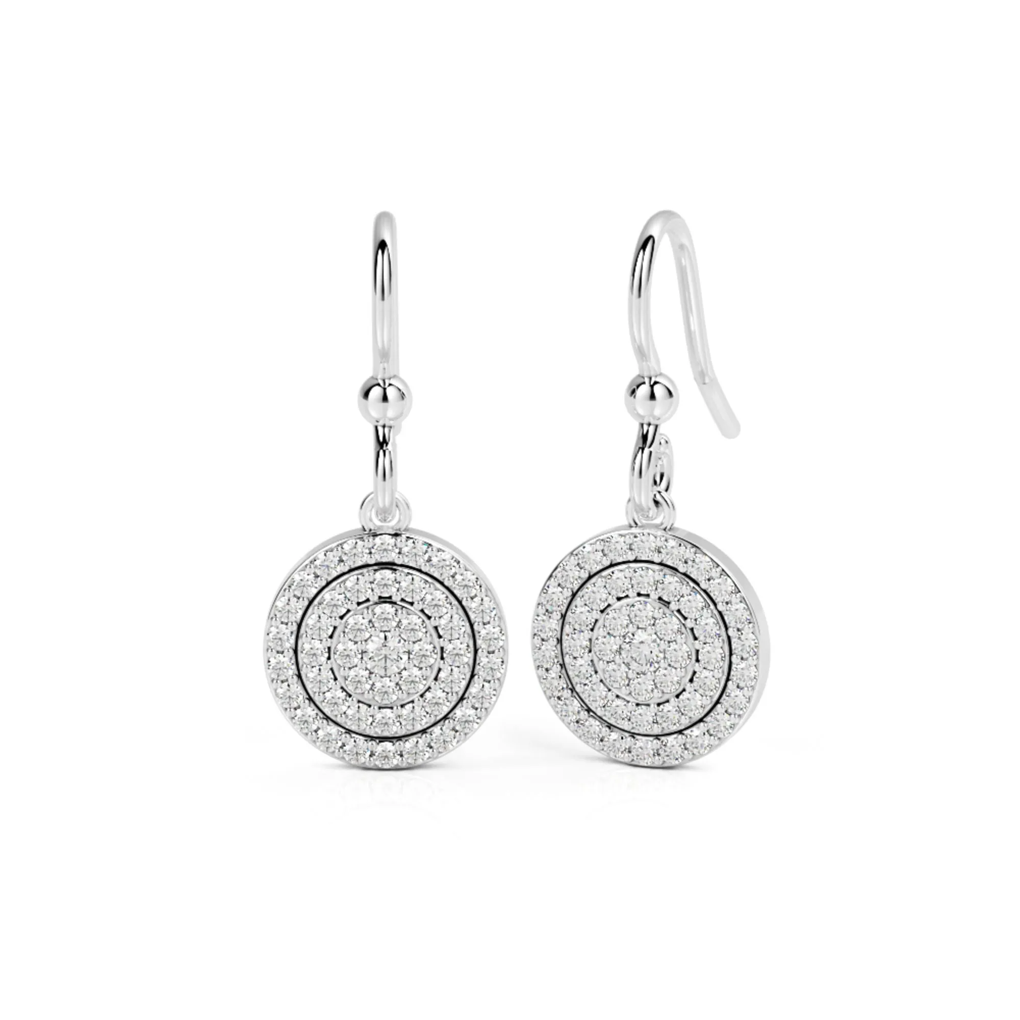 Bring To Light Earwire Earrings 2 Natural Diamonds in White Gold