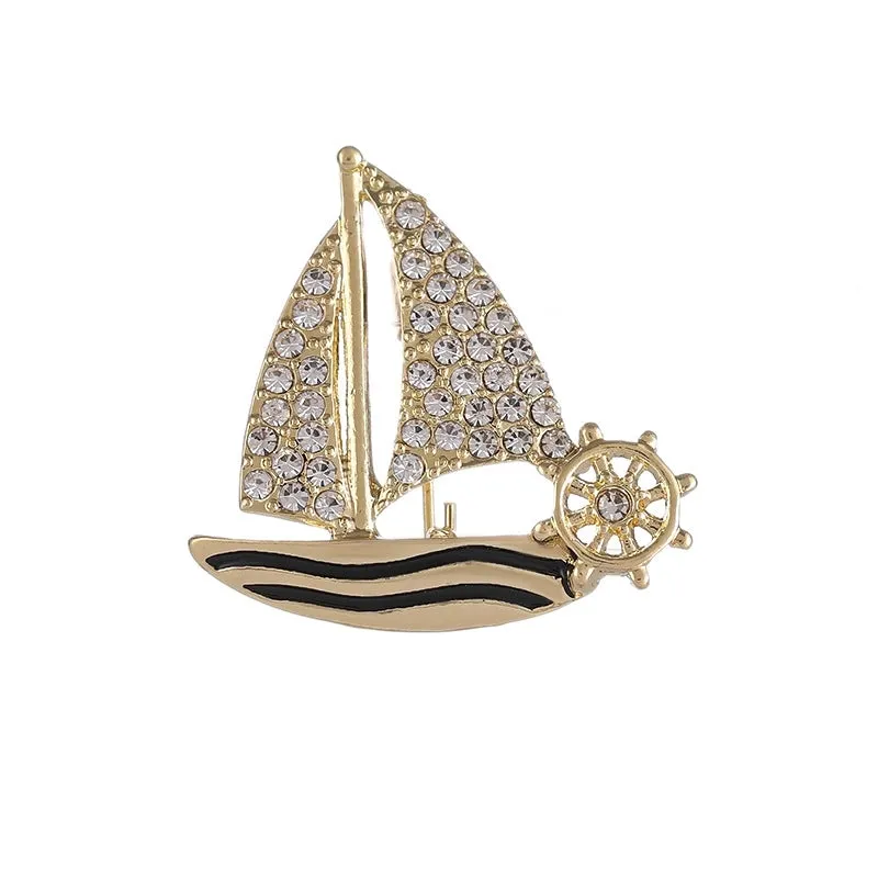 Brooch High-end Men's And Women's Elegant Smooth Pin Exposed Corsage Fashion Accessories Sailing Suit Jewelry Wholesale