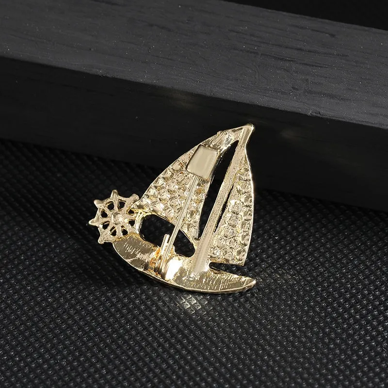 Brooch High-end Men's And Women's Elegant Smooth Pin Exposed Corsage Fashion Accessories Sailing Suit Jewelry Wholesale