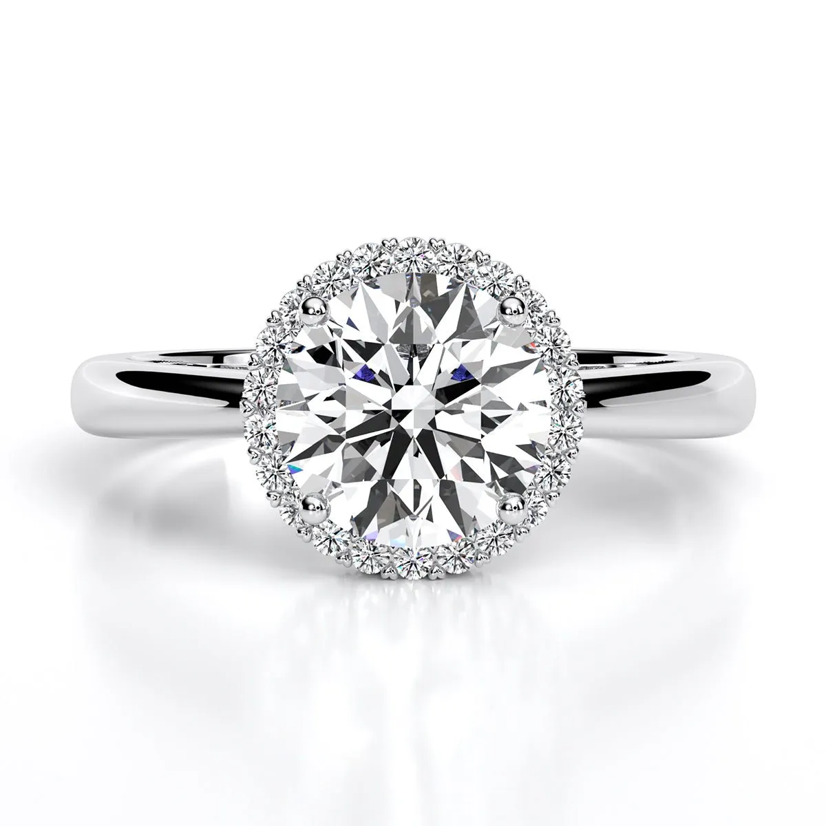 Callalily - Round Moissanite Engagement Ring