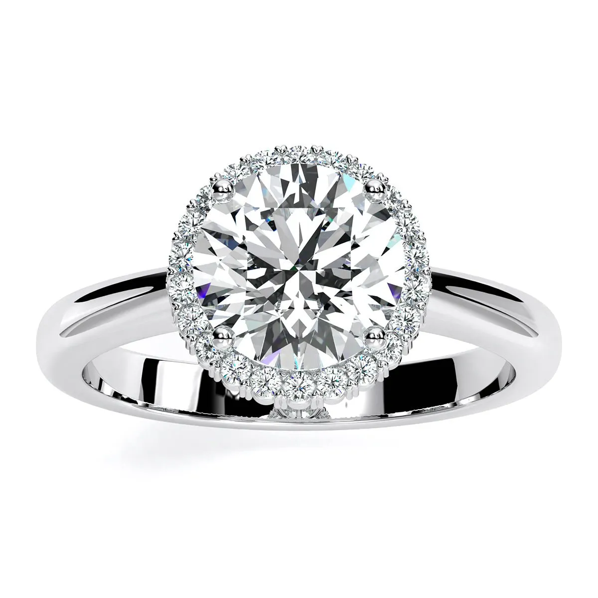 Callalily - Round Moissanite Engagement Ring