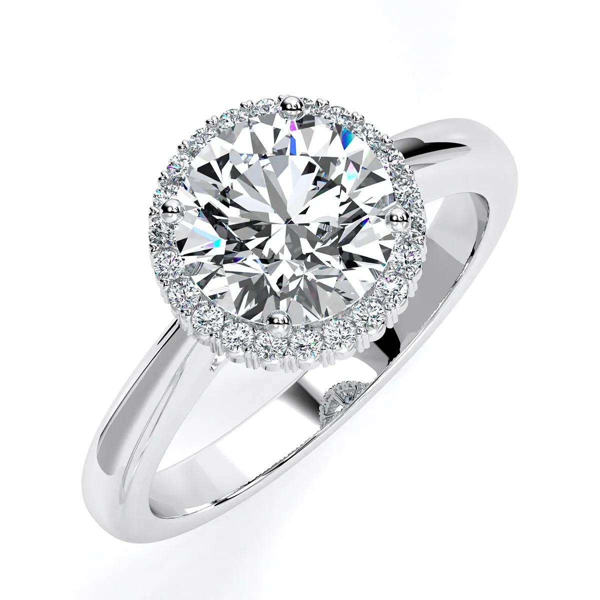 Callalily - Round Moissanite Engagement Ring