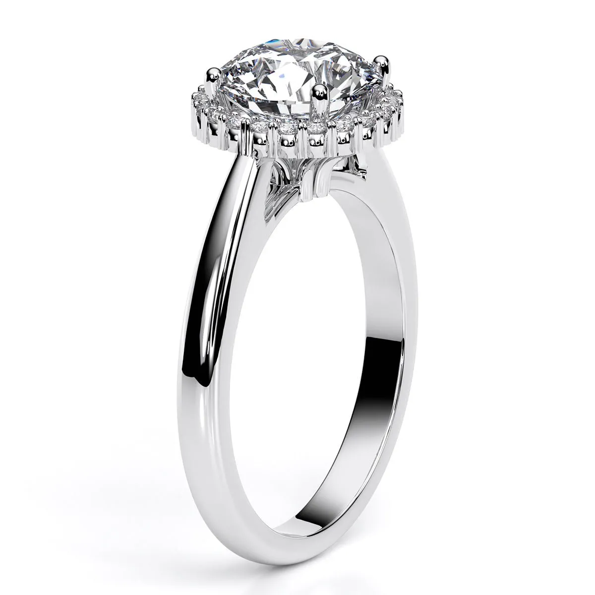 Callalily - Round Moissanite Engagement Ring