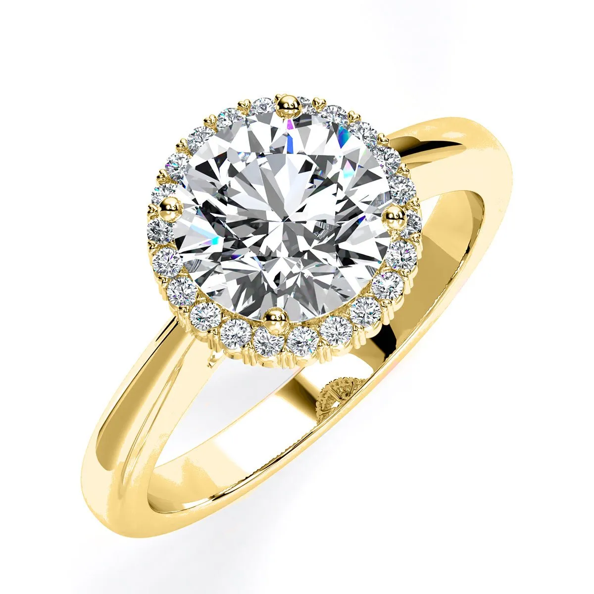 Callalily - Round Moissanite Engagement Ring