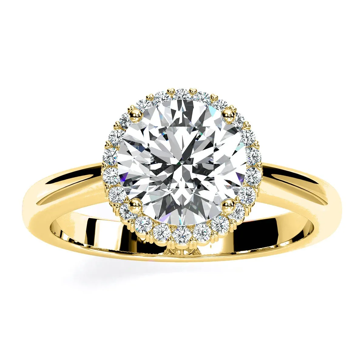 Callalily - Round Moissanite Engagement Ring