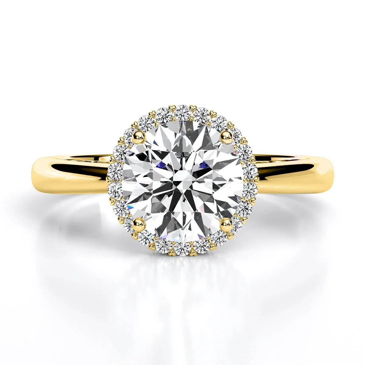 Callalily - Round Moissanite Engagement Ring