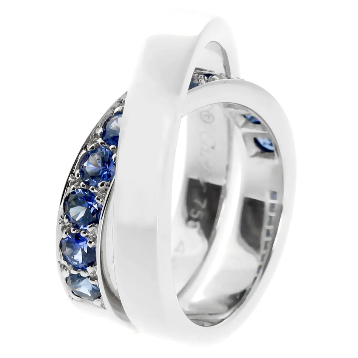 Cartier Sapphire Bypass White Gold Ring